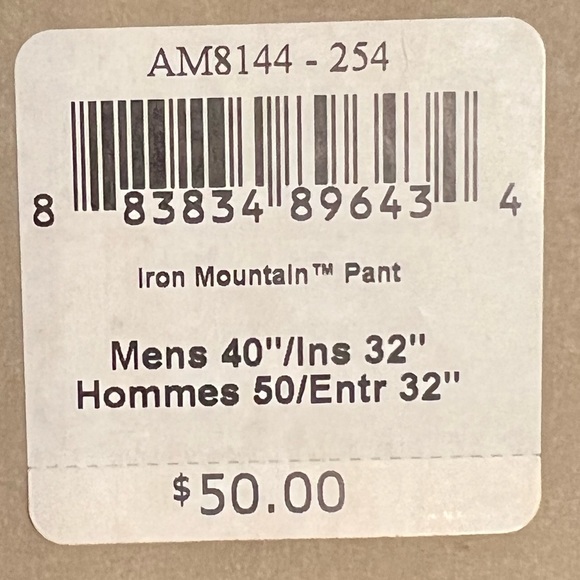 Columbia Iron Mountain Pant Men Pants 40” x 32” NWT - Picture 2 of 7